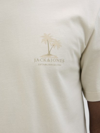  Jack & Jones Summer Vibes Crew Neck T-Shirt Moonbeam - Tričká - Nadrozmerné tričká - 2XL-14XL