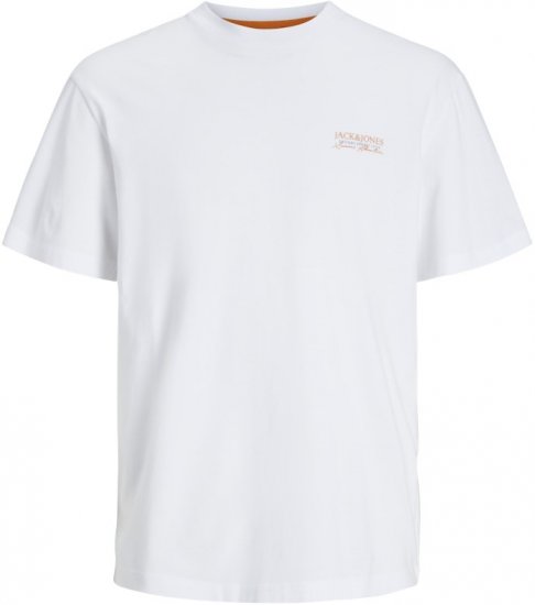 Jack & Jones Summer Vibes Crew Neck T-Shirt White - Tričká - Nadrozmerné tričká - 2XL-14XL