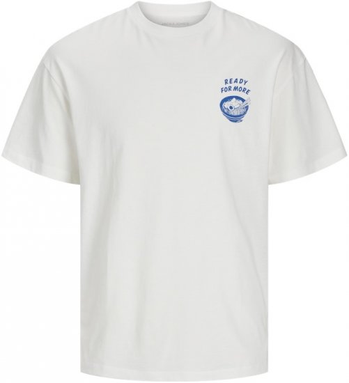 Jack & Jones Charge Crew Neck Printed T-Shirt White - Tričká - Nadrozmerné tričká - 2XL-14XL