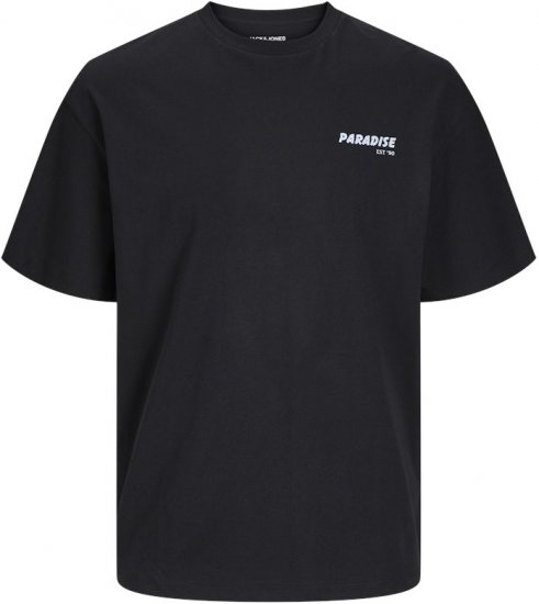 Jack & Jones Charge Crew Neck Printed T-Shirt Black - Tričká - Nadrozmerné tričká - 2XL-14XL