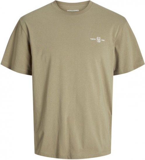 Jack & Jones Ayce Crew Neck T-Shirt Beige - Tričká - Nadrozmerné tričká - 2XL-14XL