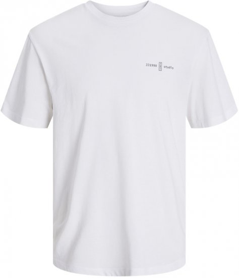 Jack & Jones Ayce Crew Neck T-Shirt White - Tričká - Nadrozmerné tričká - 2XL-14XL