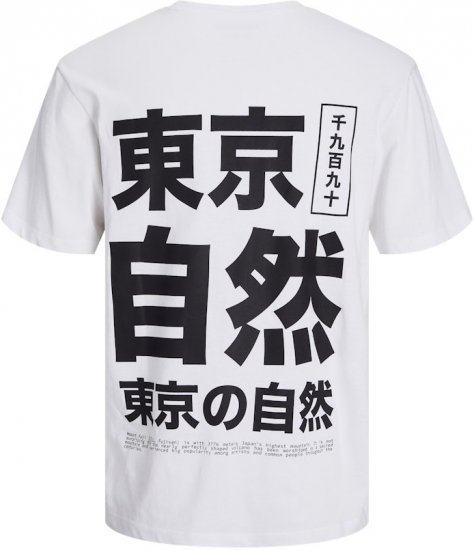 Jack & Jones Ayce Crew Neck T-Shirt White - Tričká - Nadrozmerné tričká - 2XL-14XL