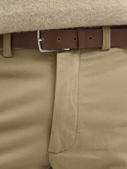 Jack & Jones Ollie Franco Chino Pants with Belt Brown - Džínsy & nohavice - Džínsy a Nohavice - W40-W70