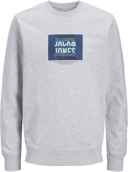 Jack & Jones HUDSON Sweatshirt White Melange - Mikiny & mikiny bez kapucne - Mikiny & Mikiny s Kapucňou 2XL-12XL