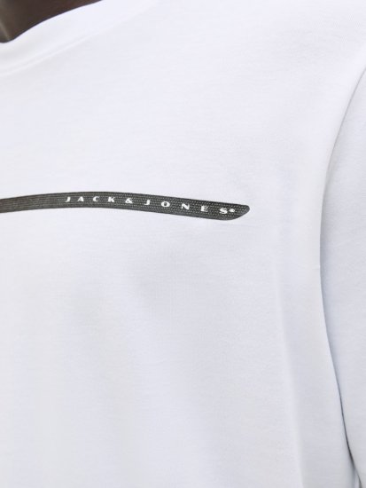 Jack & Jones FUSION Full Branding T-Shirt Bright White - Tričká - Nadrozmerné tričká - 2XL-14XL