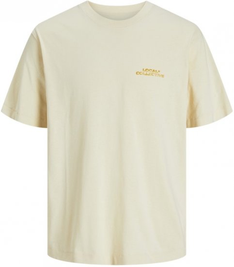 Jack & Jones Retiro Crew Neck T-Shirt Antique White - Tričká - Nadrozmerné tričká - 2XL-14XL