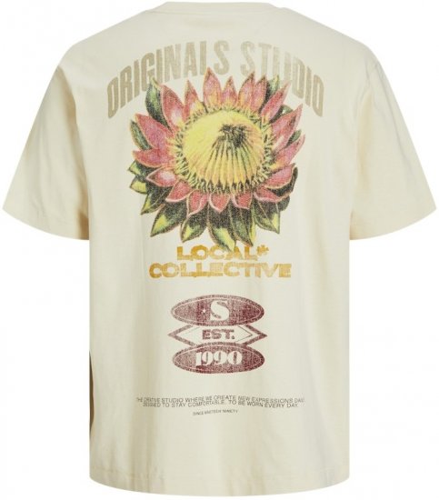 Jack & Jones Retiro Crew Neck T-Shirt Antique White - Tričká - Nadrozmerné tričká - 2XL-14XL