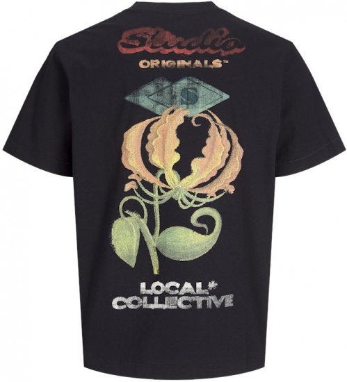Jack & Jones Retiro Crew Neck T-Shirt Black - Tričká - Nadrozmerné tričká - 2XL-14XL