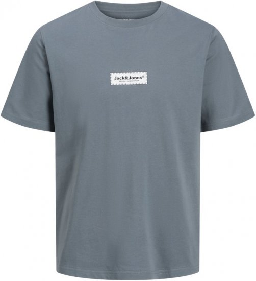 Jack & Jones Split Fakestitch Branding T-Shirt Grey - Tričká - Nadrozmerné tričká - 2XL-14XL