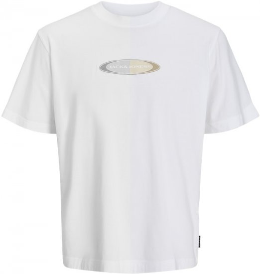 Jack & Jones Pacer Branding Print T-Shirt Bright White - Tričká - Nadrozmerné tričká - 2XL-14XL