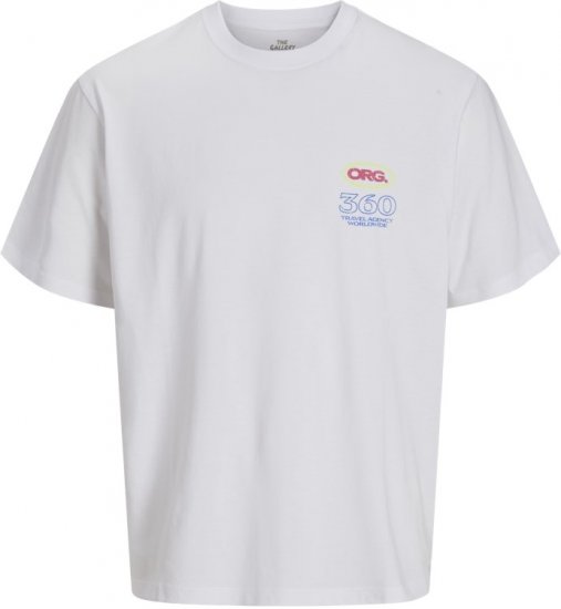 Jack & Jones Compact Crew Neck T-Shirt White - Tričká - Nadrozmerné tričká - 2XL-14XL