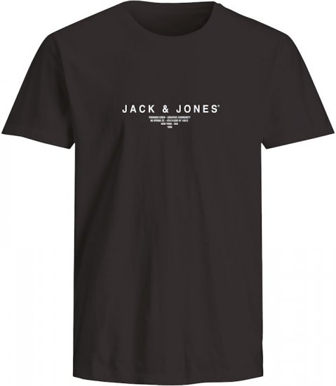 Jack & Jones Harris Crew Neck T-Shirt Black - Tričká - Nadrozmerné tričká - 2XL-14XL