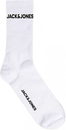 Jack & Jones BASIC LOGO Tennis Socks 5-Pack White - Spodná bielizeň - Spodné Prádlo 2XL-8XL