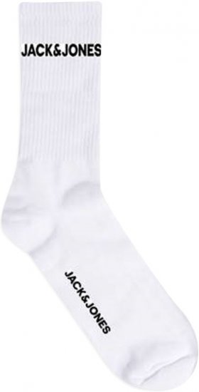 Jack & Jones BASIC LOGO Tennis Socks 5-Pack White - Spodná bielizeň - Spodné Prádlo 2XL-8XL