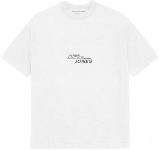 Jack & Jones Tarmac Branding Crew Neck T-Shirt Bright White - Tričká - Nadrozmerné tričká - 2XL-14XL