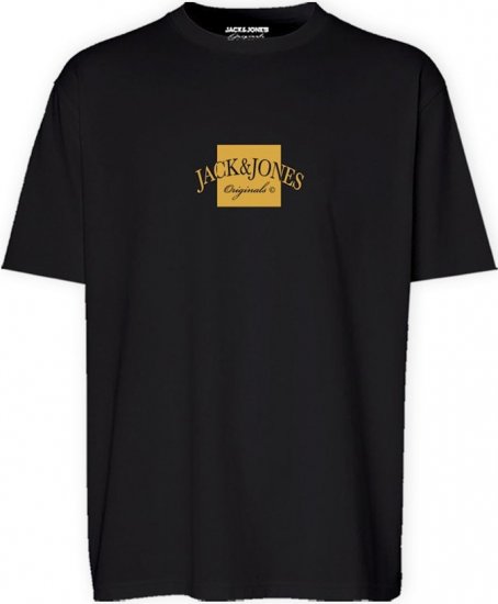 Jack & Jones Boston Crew Neck T-Shirt Black - Tričká - Nadrozmerné tričká - 2XL-14XL