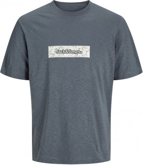 Jack & Jones Split Branding AOP Crew Neck T-Shirt Grey - Tričká - Nadrozmerné tričká - 2XL-14XL