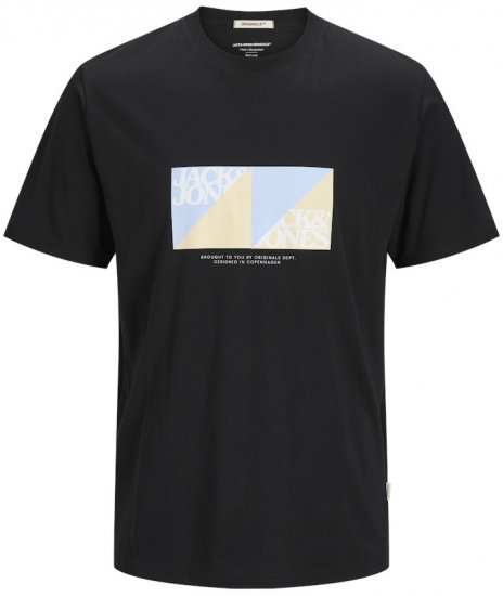 Jack & Jones Vira Branding Crew Neck T-Shirt Black - Tričká - Nadrozmerné tričká - 2XL-14XL