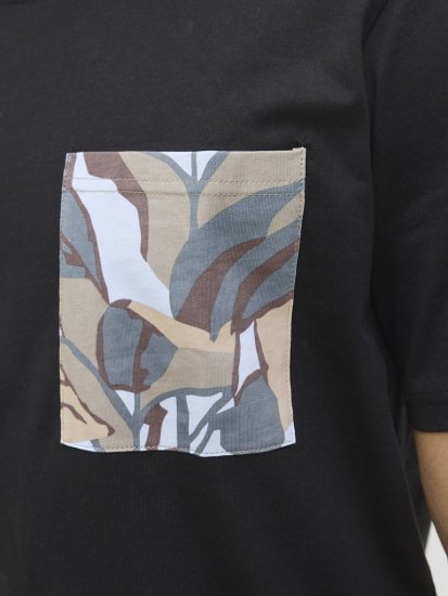  Jack & Jones Tavira Aop Pocket Crew Neck T-Shirt Black - Tričká - Nadrozmerné tričká - 2XL-14XL