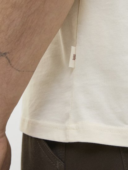  Jack & Jones Tavira Aop Pocket Crew Neck T-Shirt Antique White - Tričká - Nadrozmerné tričká - 2XL-14XL