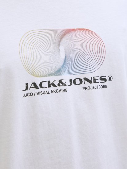 Jack & Jones Calma Crew Neck T-Shirt Bright White - Tričká - Nadrozmerné tričká - 2XL-14XL