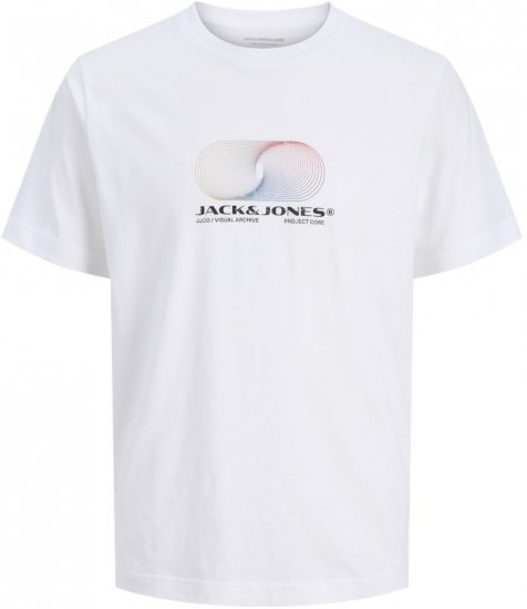 Jack & Jones Calma Crew Neck T-Shirt Bright White - Tričká - Nadrozmerné tričká - 2XL-14XL