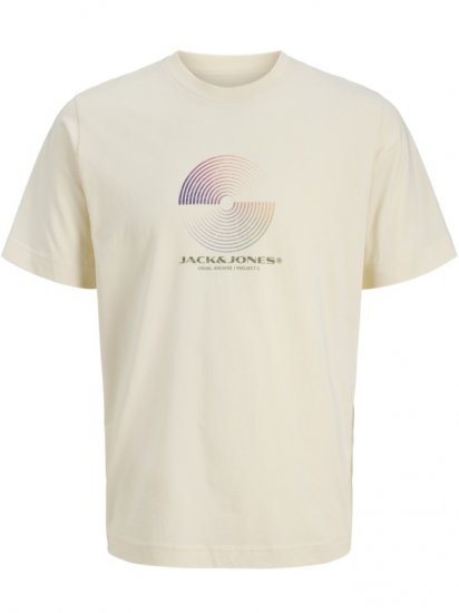 Jack & Jones Calma Crew Neck T-Shirt Sweet Corn - Tričká - Nadrozmerné tričká - 2XL-14XL