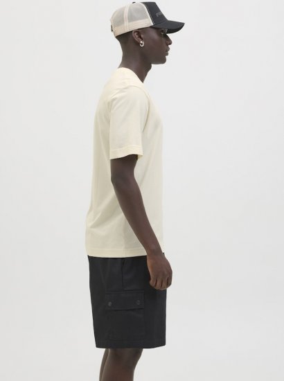 Jack & Jones Calma Crew Neck T-Shirt Sweet Corn - Tričká - Nadrozmerné tričká - 2XL-14XL