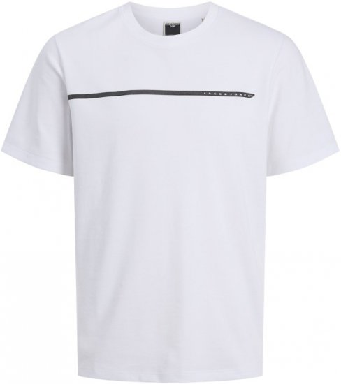 Jack & Jones FUSION Full Branding T-Shirt Bright White - Tričká - Nadrozmerné tričká - 2XL-14XL