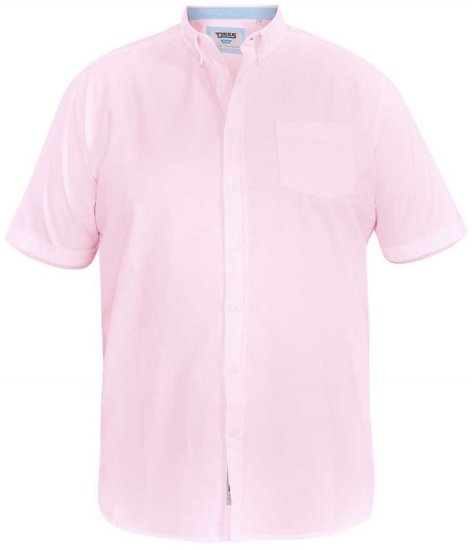 D555 James Short Sleeve Oxford Shirt Pink - Košele - Košele 2XL-10XL