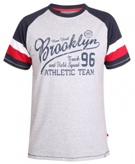 D555 Jones T-shirt Grey - Tričká - Nadrozmerné tričká - 2XL-14XL