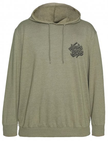 Jack & Jones Jorbrad Hoodie Dusty Olive - Mikiny & Mikiny bez kapucne - Mikiny & Mikiny s Kapucňou 2XL-12XL