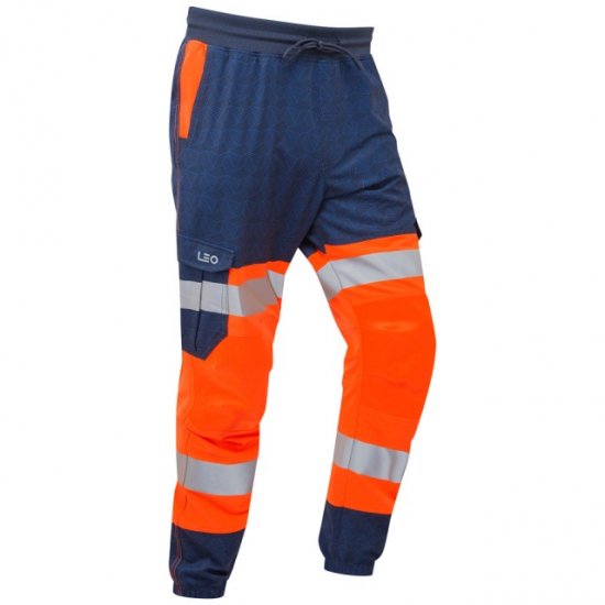Leo Hawkridge Ecoviz High Performance 4X Stretch Trouser Hi-Vis Orange/Navy Print - Pracovné odevy - Pracovné Odevy 3XL-6XL