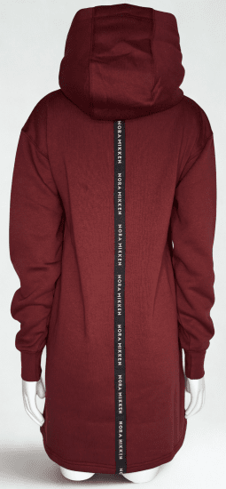 Nora Mikken KADRI WHITE Long Hoodie Burgundy - Mikiny & mikiny bez kapucne - 