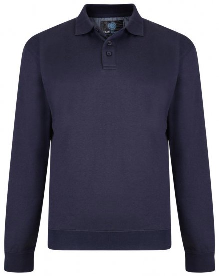 Kam Jeans Collar Sweatshirt Navy - Mikiny & mikiny bez kapucne - Mikiny & Mikiny s Kapucňou 2XL-12XL
