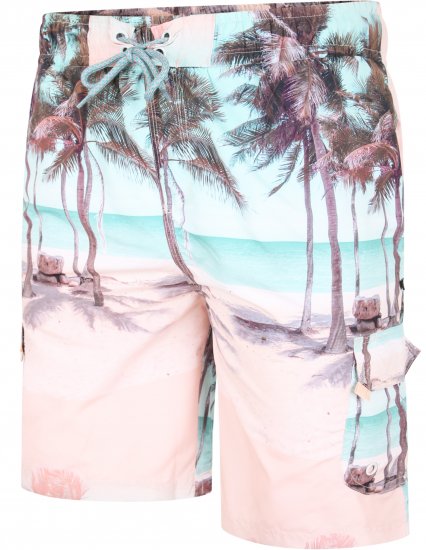 Kam Jeans 3000 Palm Print Cargo Swimshorts - Spodná bielizeň - Spodné Prádlo 2XL-8XL