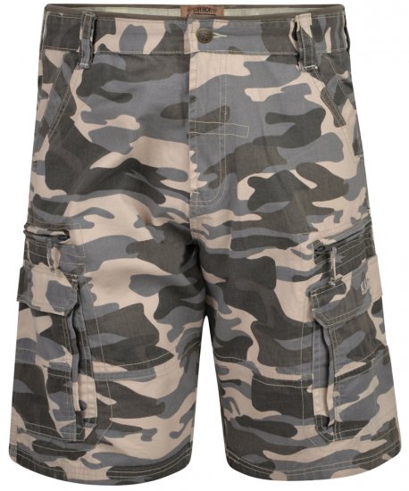 Kam Jeans 329 Short Charcoal Camo - Šortky - Šortky W40-W60