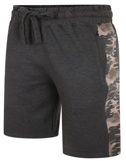 Kam Jeans 3303 Camo Panelled Jog Shorts Charcoal - Tepláky & teplákové kraťasy - Tepláky & Teplákové kraťasy - 2XL-12XL