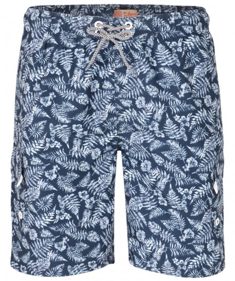 Kam Jeans Leaf Print Swim Shorts Navy - Spodná bielizeň - Spodné Prádlo 2XL-8XL