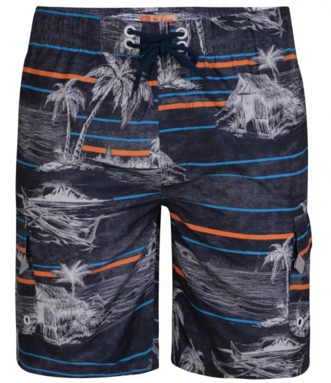 Kam Jeans Palm Print Swim Shorts Charcoal - Spodná bielizeň - Spodné Prádlo 2XL-8XL