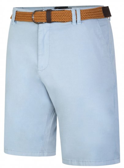 Kam Jeans 3401 Belted Oxford Stretch Chino Shorts Blue - Šortky - Šortky W40-W60