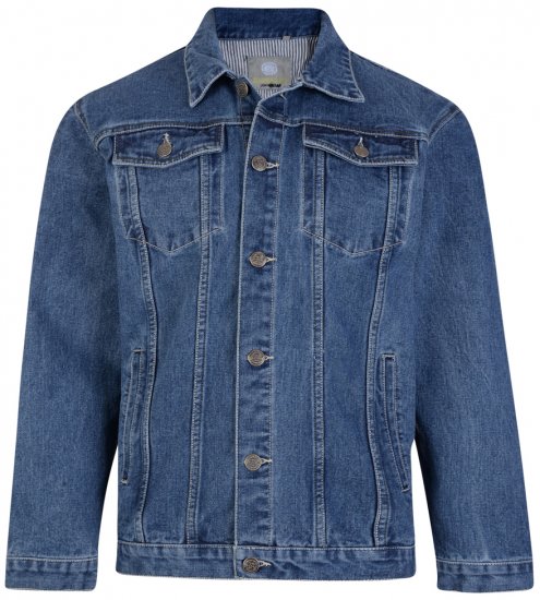 Kam Jeans Western Denim Jacket Blue - Bundy - Bundy Nadmerné Veľkosti 2XL-8XL