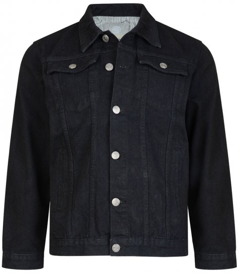 Kam Jeans Western Denim Jacket Black - Bundy - Bundy Nadmerné Veľkosti 2XL-8XL