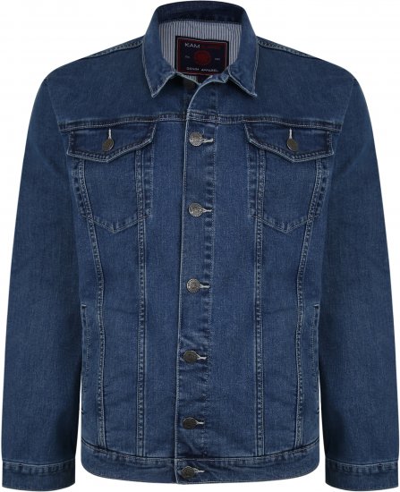 Kam Jeans 405 Western Denim Jacket Stonewash TALL SIZES - PÁNSKE OBLEČENIE MT-6XLT - Veľkosti pre VYSOKÝCH