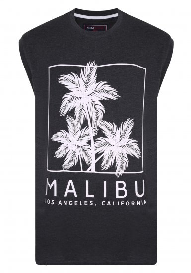 Kam Jeans Malibu Sleeveless Charcoal - Tričká - Nadrozmerné tričká - 2XL-14XL