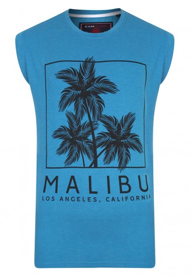 Kam Jeans Malibu Sleeveless Turk Blue - Tričká - Nadrozmerné tričká - 2XL-14XL