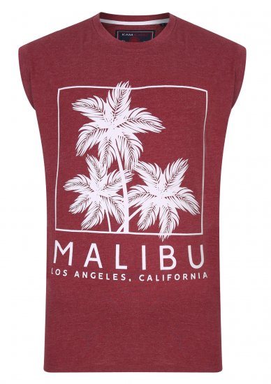 Kam Jeans Malibu Sleeveless Wine - Tričká - Nadrozmerné tričká - 2XL-14XL