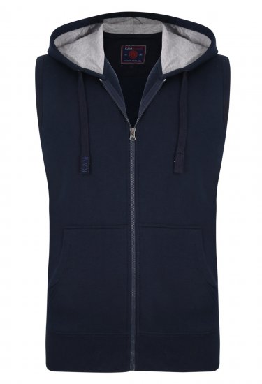 Kam Jeans Sleeveless Zip Thru Hoody Navy - Mikiny & mikiny bez kapucne - Mikiny & Mikiny s Kapucňou 2XL-12XL