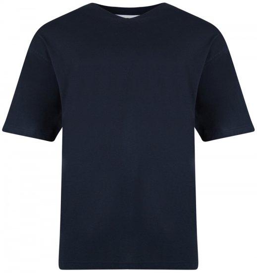 Kam Jeans V-neck T-shirt Navy - Tričká - Nadrozmerné tričká - 2XL-14XL